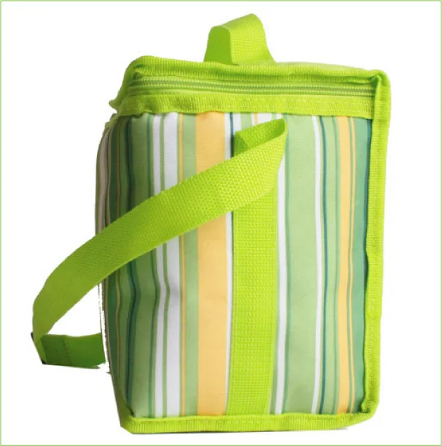 Outdoor Picnic Stripey Picnic Cooler Bags Custom Logo Insulated Lunch