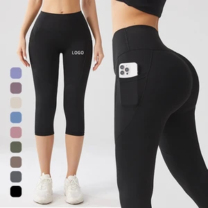 High-Waisted Women's Workout Leggings With Tummy Control & Butt Lifting Gym Yoga Pants Pockets Full 1 Piece Casual Print Style