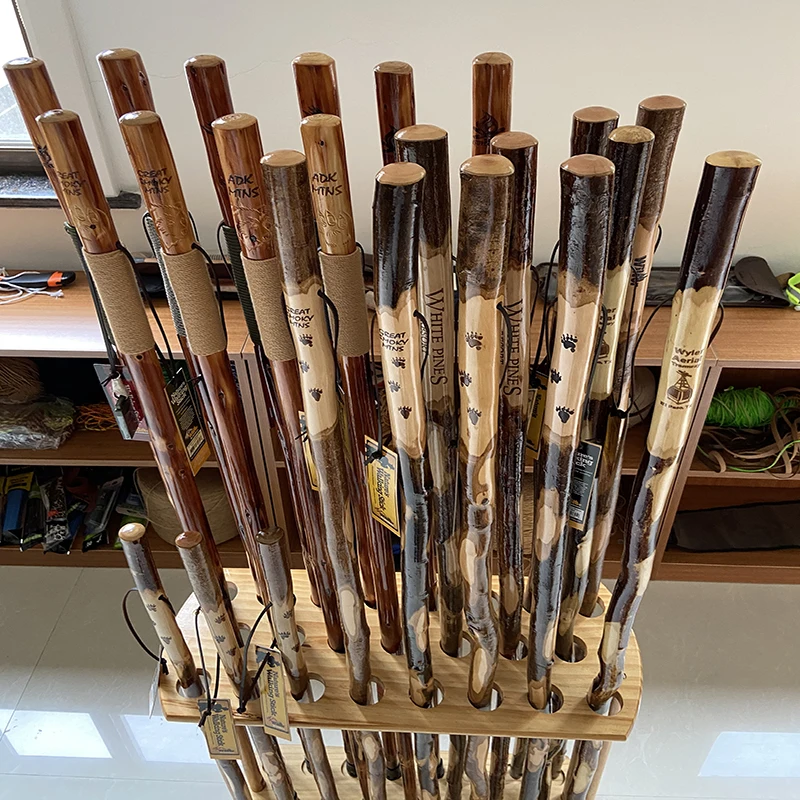 Totem Walking Sticks Blanks Box Head Unfinished Wooden Peach Wood Ultra