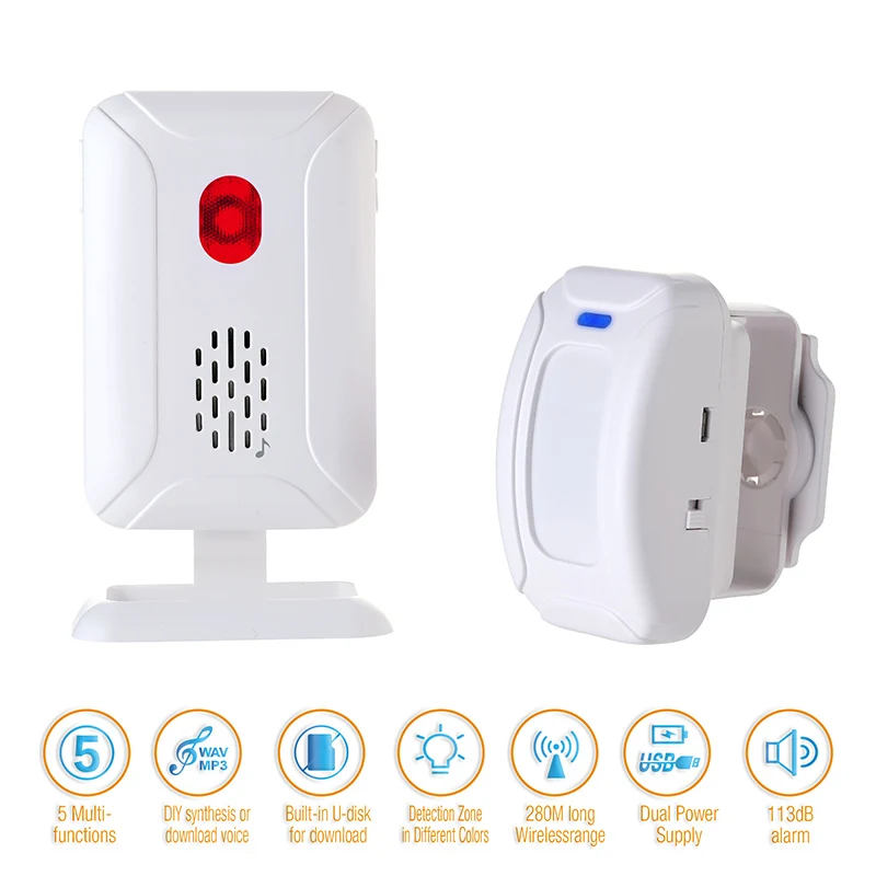 YANGS Security Protection Home Reminder Alarm Welcome Device Door Bell Pir Motion Sensor Smart Doorbell Guest Welcome Chime I4378440039 YANGS Security Protection Home Reminder Alarm Welcome Device Door Bell Pir Motion Sensor Smart Doorbell Guest Welcome Chime I4378440039