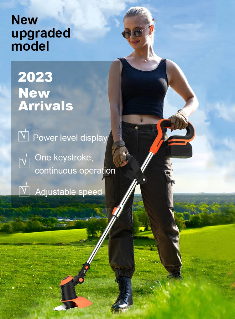 650W Power Electric String Trimmer Cordless Lithium Battery Operated