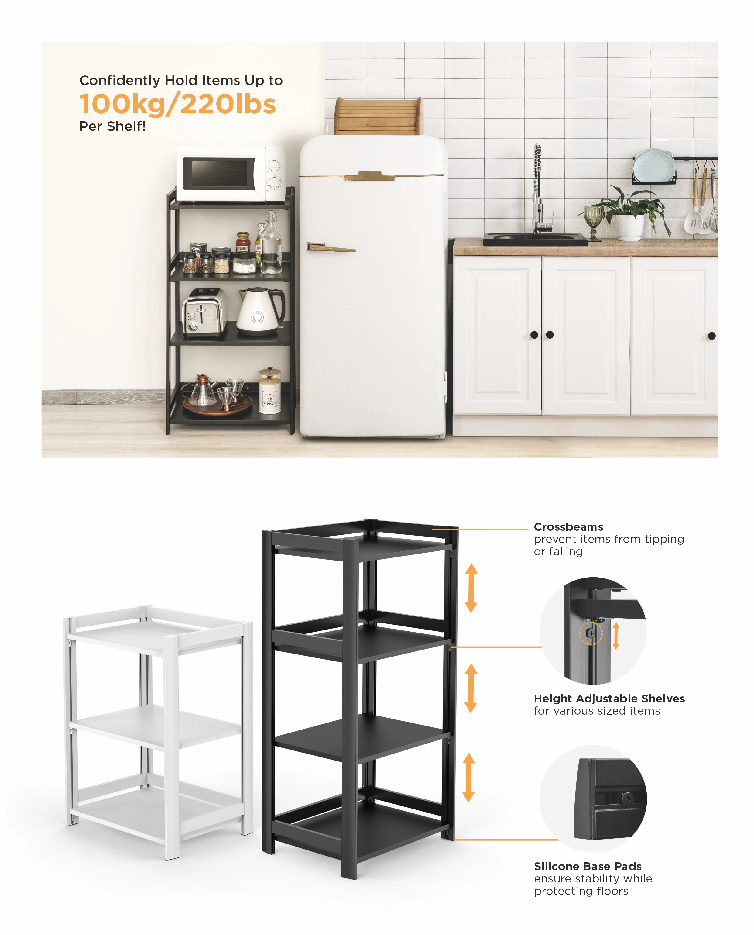 4tier Heavyduty Kitchen Organizer Shelf Aluminum Storage Rack Buy