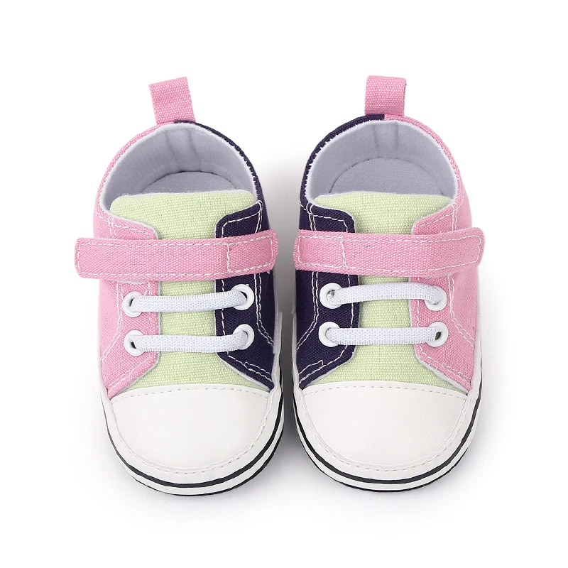 Hot Selling Soft Sole Patchwork Canvas Baby Newborn Toddler Shoes Casual Cheap Canvas Shoes 2022 manufacture