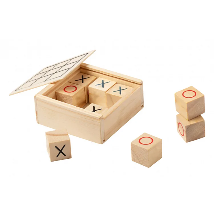 Premium Acacia Wood Tic Tac Toe Game Set - Image 2