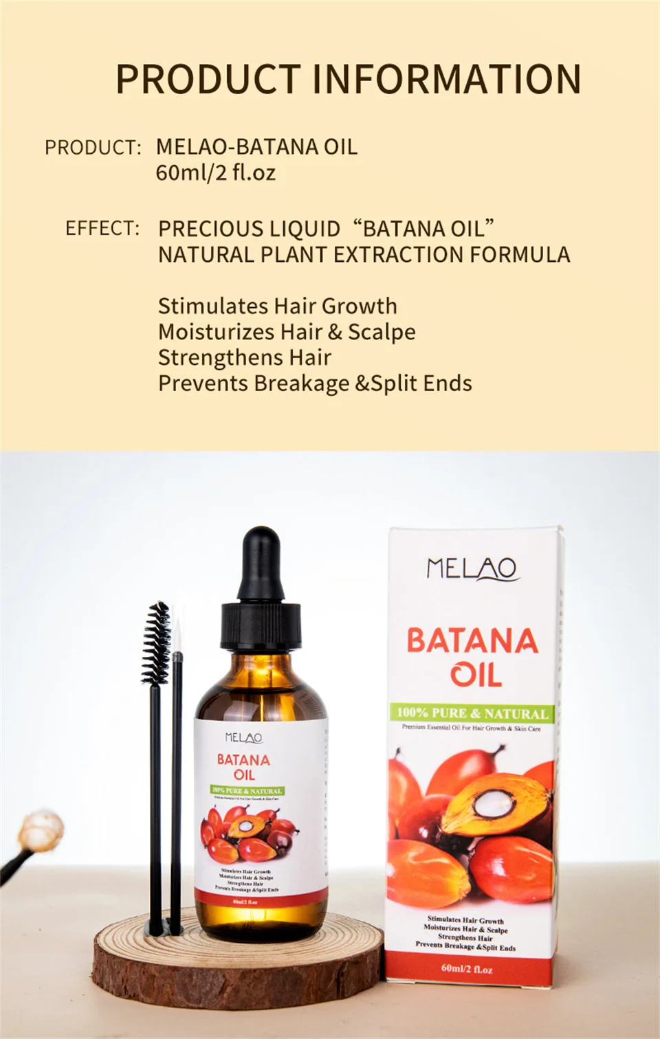 Hot Selling Natural Organic Hair Care Products Custom Hair Growth Oil Batana Oil for Hair Growth