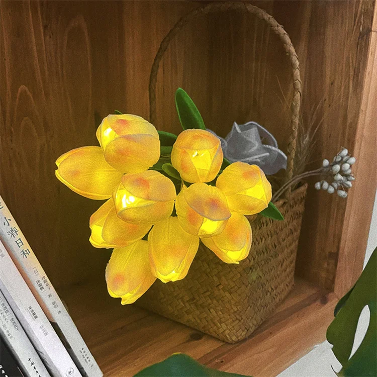 Simulation Flower LED Tulip Table Lamp Bedside Night Light Romantic Atmosphere Night Lights for Home Decoration or Birthday Gift