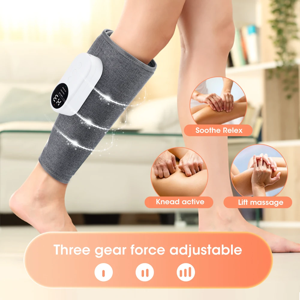 Cordless Rechargeable Circulation and Relaxation Electric Heating Foot Calf Massager Air Compression Leg Massager