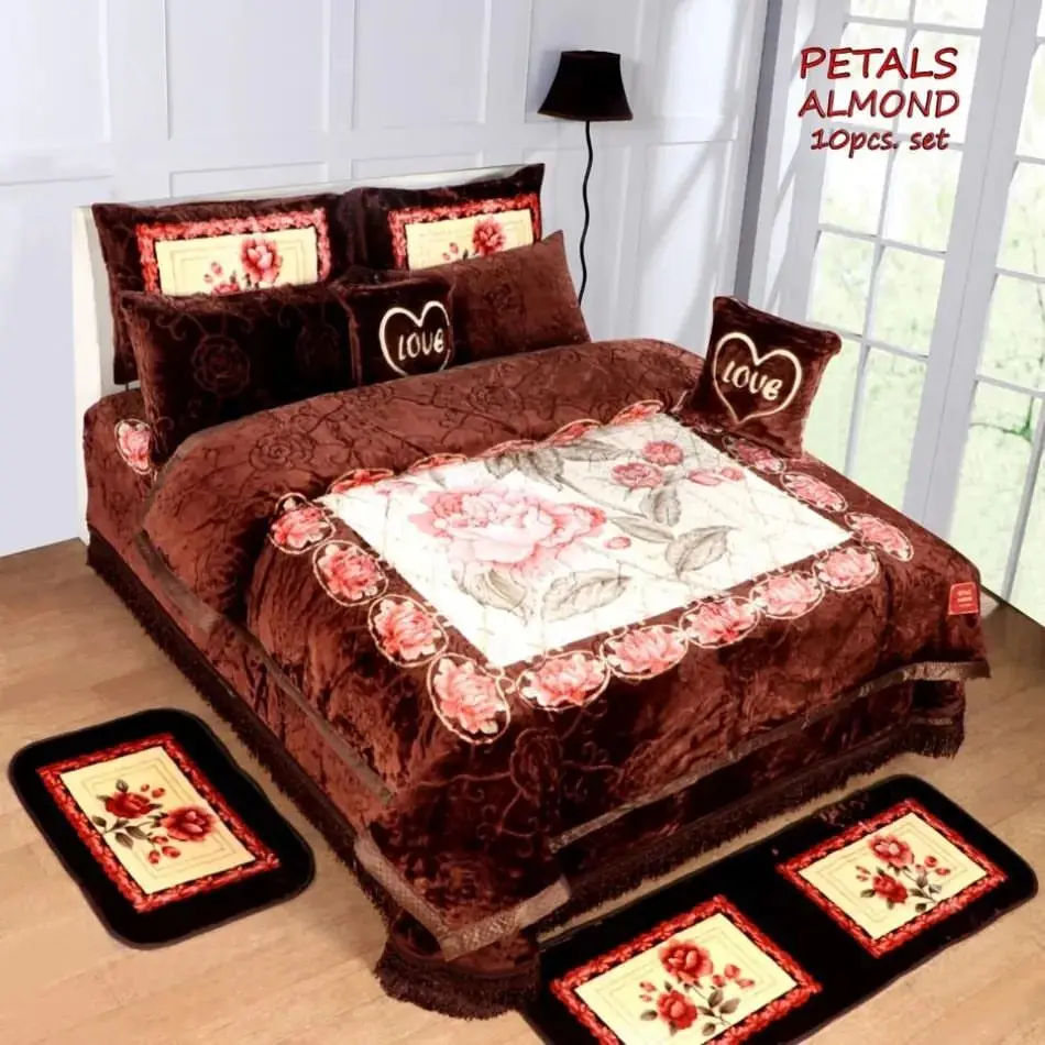 9 Lbs King Size Heavy Korean Mink Blanket Thick Raschel Printed Mink