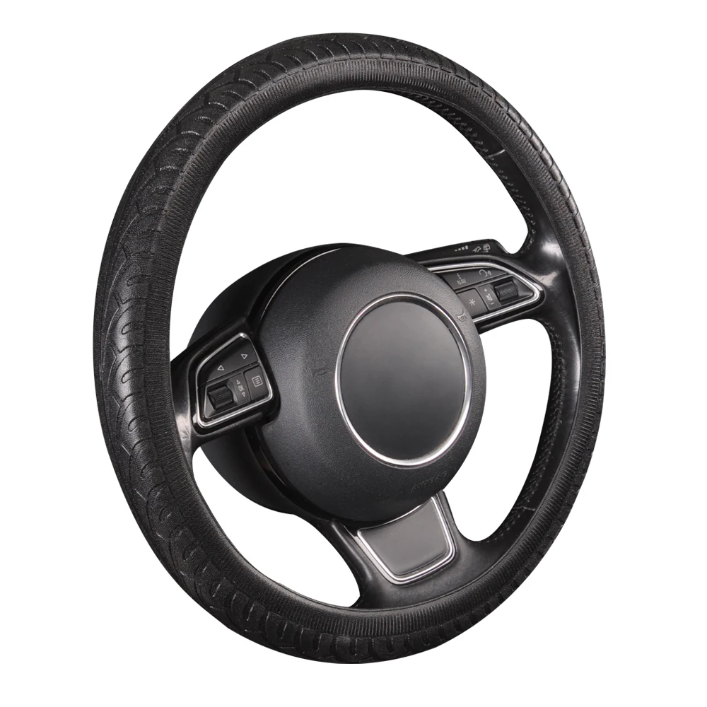 15” Inch Silica Gel Car Universal Steering Wheel Cover Gray 