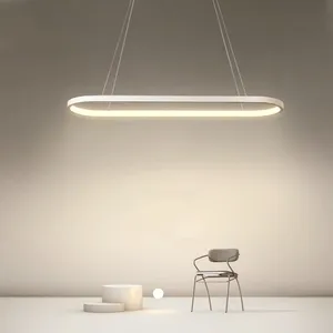 Dining Room Chandelier Simple Modern Home Oval Table Lamp Nordic Long Strip Office Chandelier