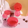 Flower-shaped food storage lid red 5-piece set
