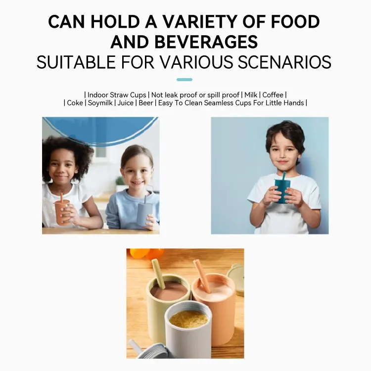 No Spill Unbreakable Water Cup Infant Silicone Sippy Cup Training Non