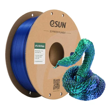 For ESUN 1KG Three-Color Co-Extrusion 3D Printers Filament Shiny Silk Mystic PLA 1.75mm Plastic Rods in Blue Orange Green