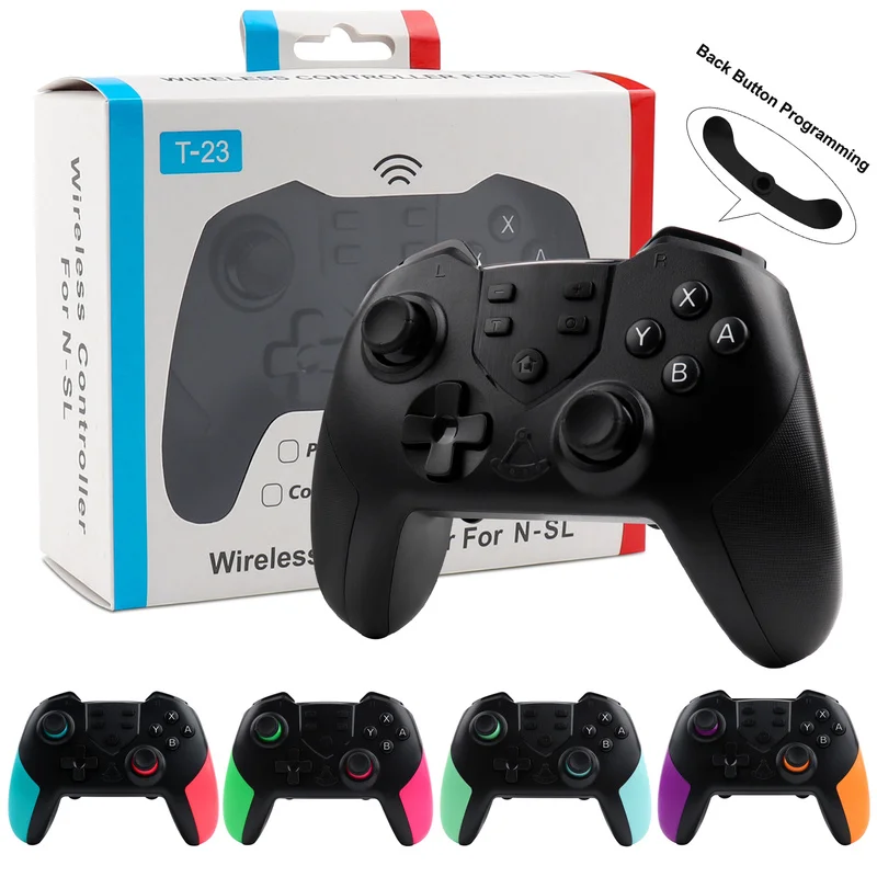 Wireless BT Game Controller for Switch Pro Lite Oled PC Gamepad Joystick Back Button Programming Turbo Motor Vibration Function