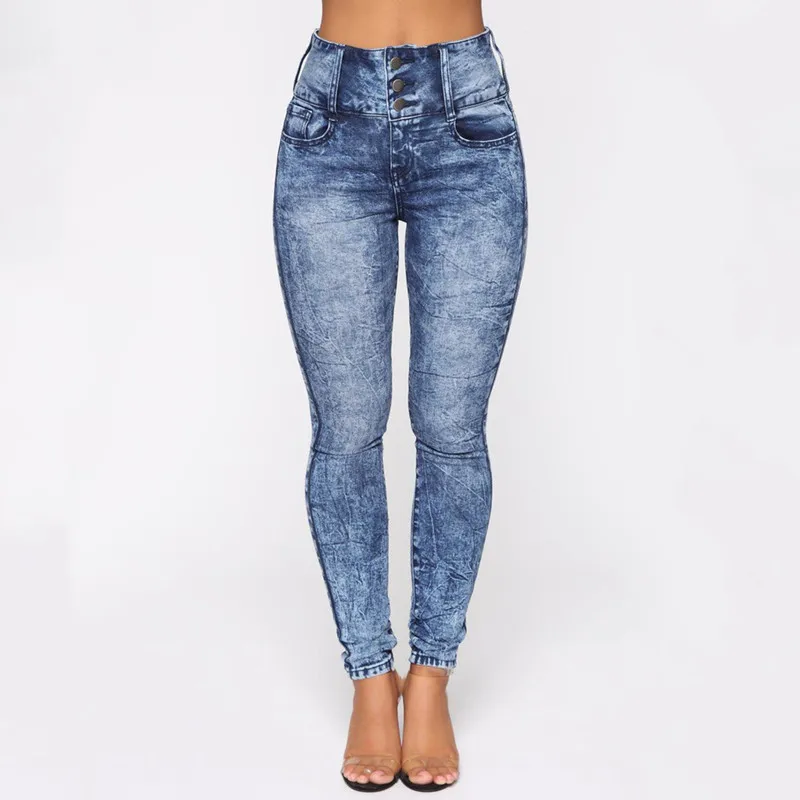 Women Denim Jeans Pants High Waist Skinny Ladies Jeans Trousers Women's