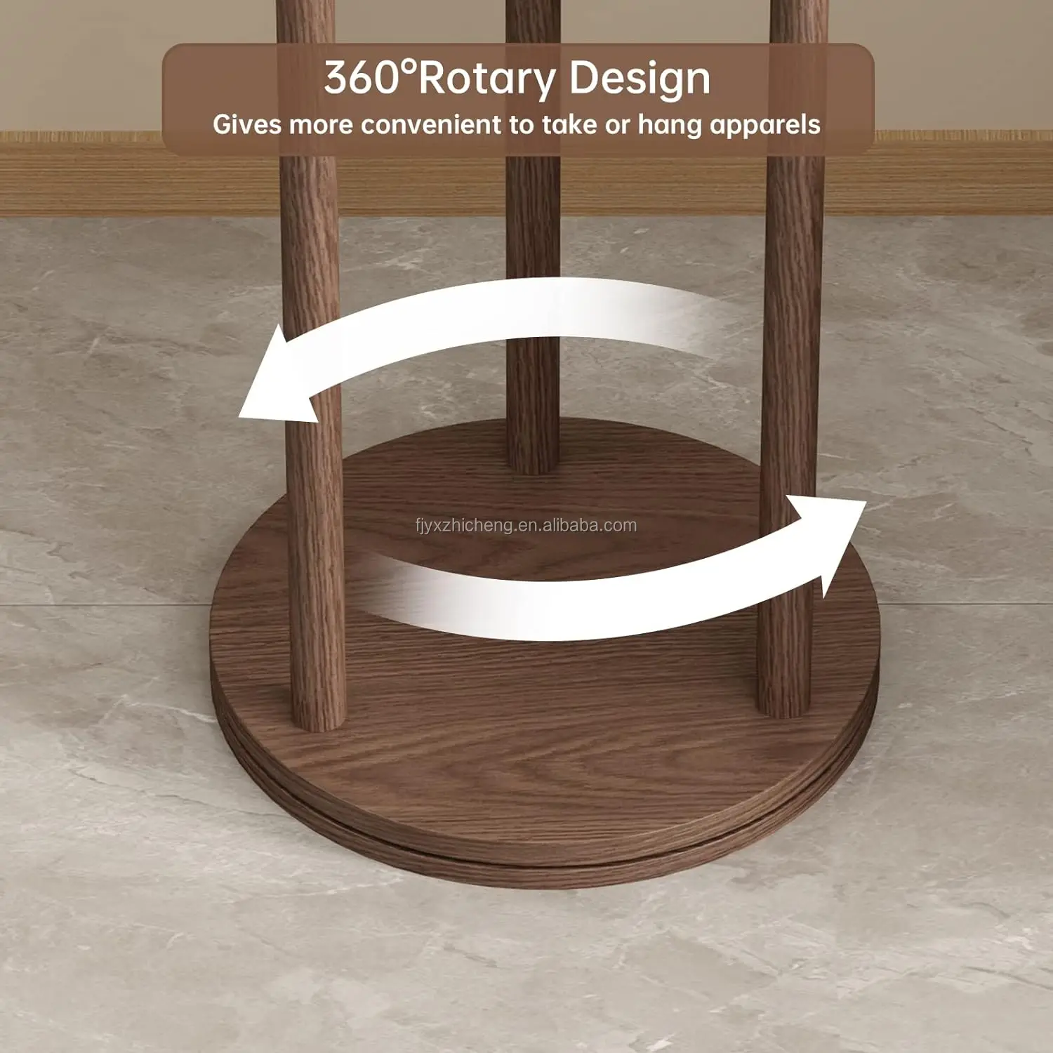 product coat rack solid wood rotary coat rack stand freestanding coat rack with 3 shelves and 9 hooks-1