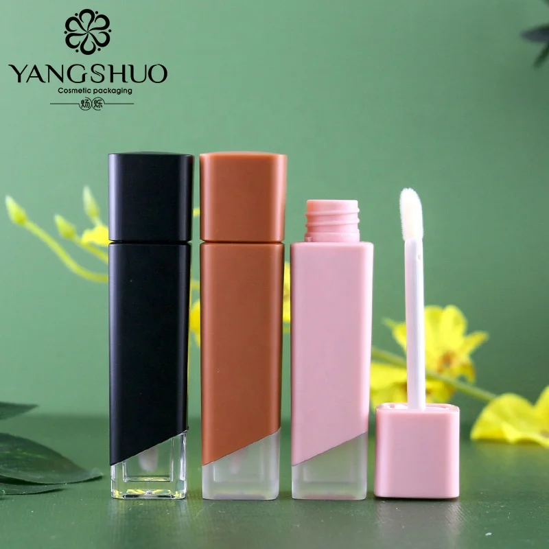Customizable Unique square Lip Gloss Tube Empty Lip Gloss Container 5ml Cosmetic Packaging Plastic Tubes  Wholesale