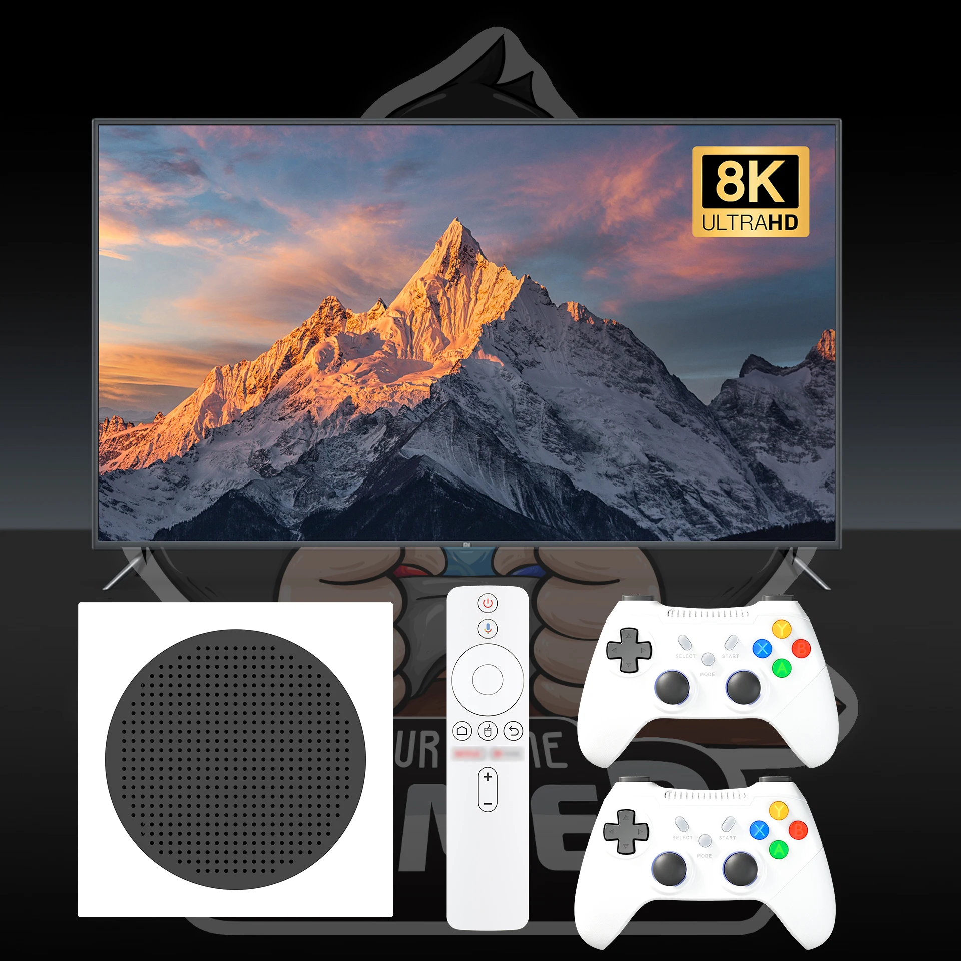 ZOKU G8 TV Game Box - 60000+ Retro Games & Dual Controllers