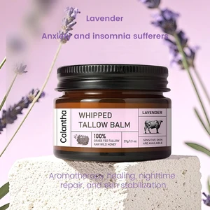 Calantha OEM ODM Natural Organic Grass Fed Beef Tallow Skincare Moisturizing Whipped Face Cream Halal Honey All Skin Types