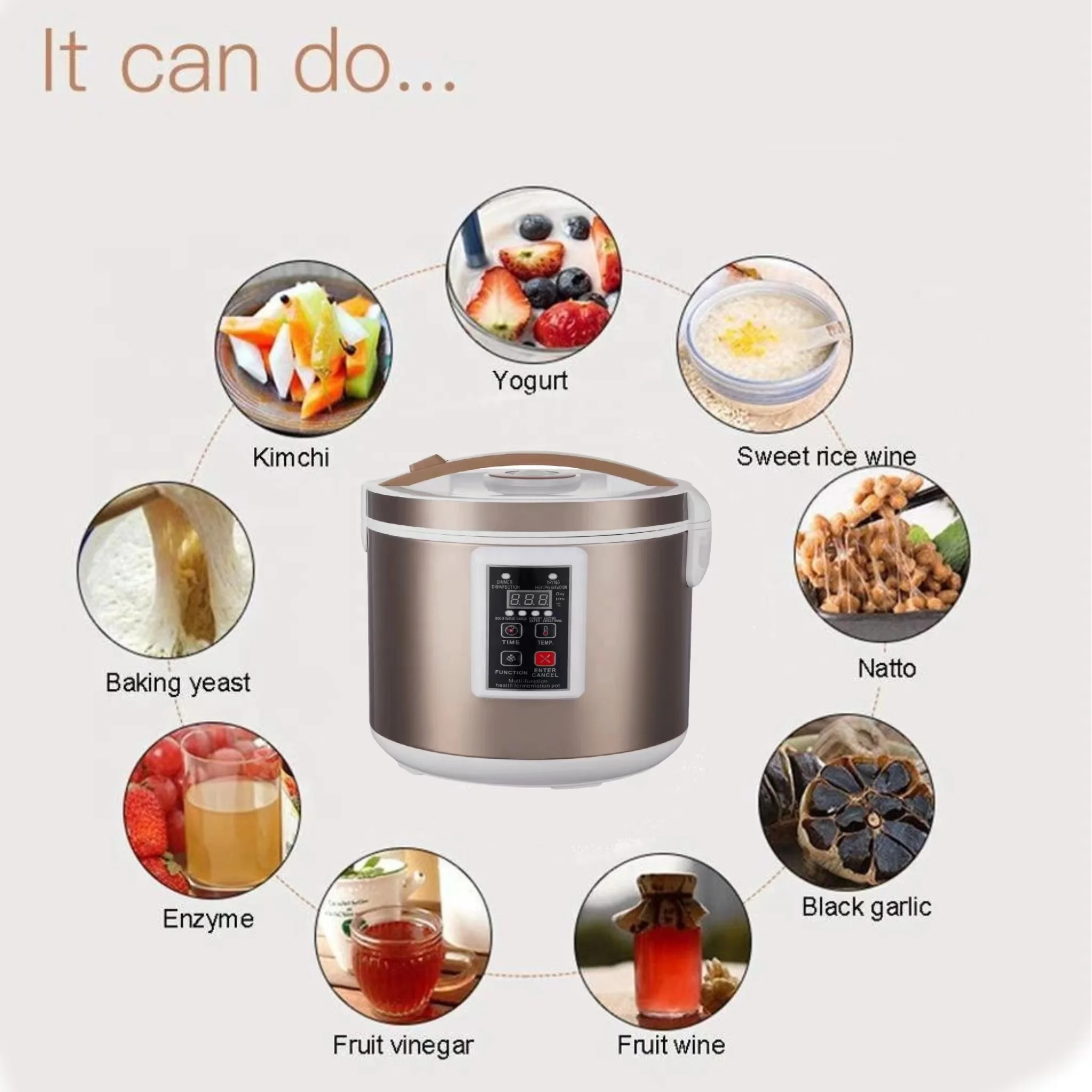 Macchina Elettrica Per Fermentazione Natto, Yogurt E Vino Di Riso – 1,5 L Con Controllo Intelligente Della Temperatura, Acciaio Inox, Per Risultati Casalinghi Perfetti