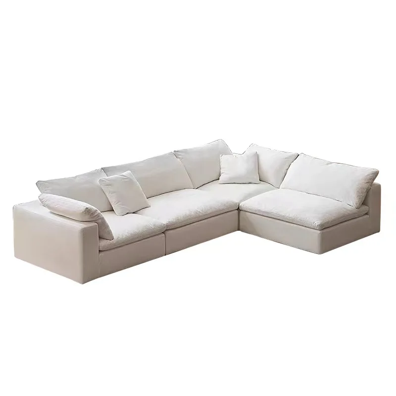 Modular Cloud Sofa Resistant Living Room Sofa Sectional Couch in Fabric Boucle Linen Rearrangeable Oversized Spill Proof Stain