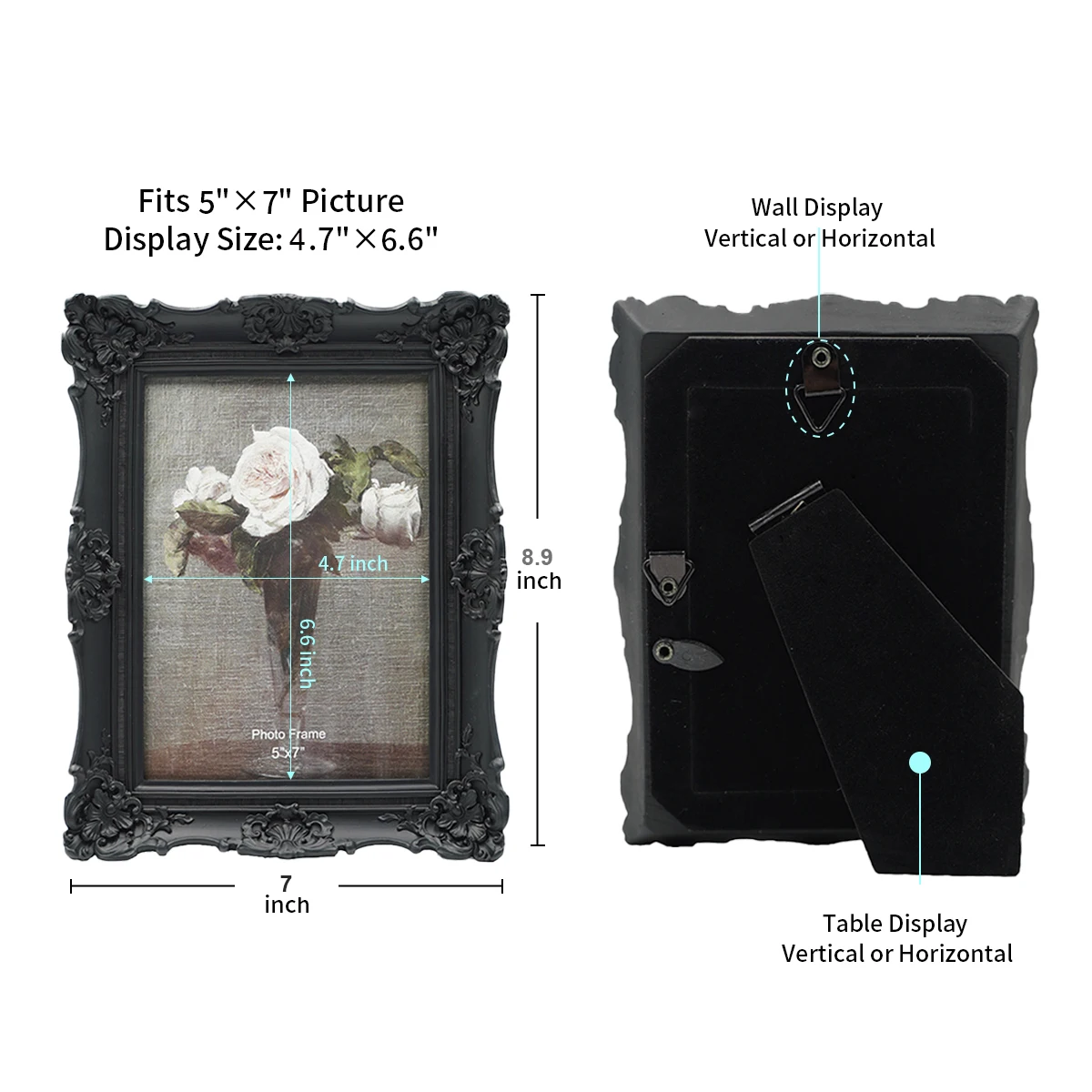 Handcrafted 5x7 Picture Frame – Vintage/Old Style – Made In USA – Skeeter's Row