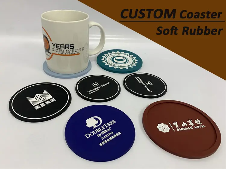 Custom Shaped Soft Plastic Sublimation Beer Coasters For Drinks Absorbent Felt And Rubber Silicone Paper Cup Rubber Coaster