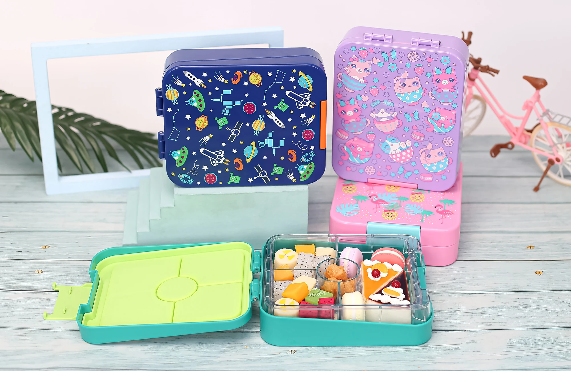 Plastic Food Box 4 Compartments Kids Bento Box With Lid School China Pp ...