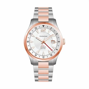 ODM Custom 42MM Stainless Steel  Men's Professional Diver Automatic GMT Watches 20 Bar Water Resistant Dual Time Watch for Men