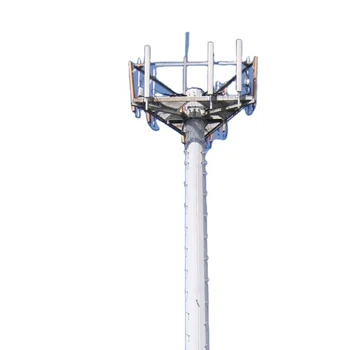 50 ft Steel telecommunications cellular wimax isp section wireless internet antenna monopole tower
