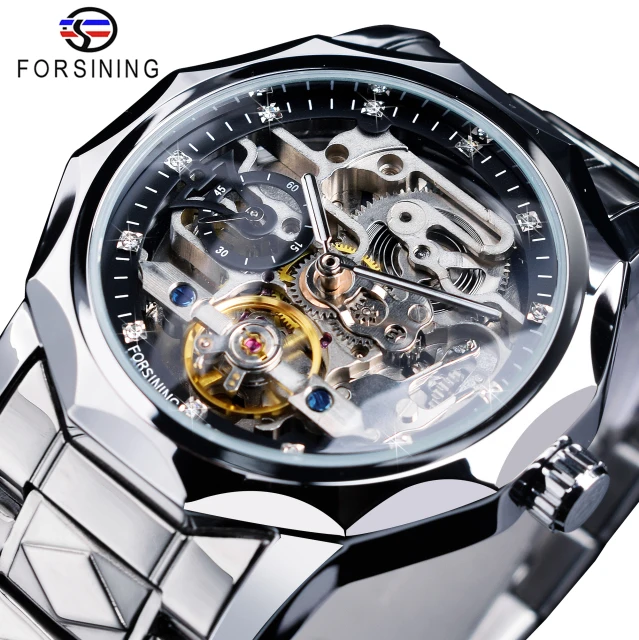 Forsining 2025 New New Tourbillion Design Mens Luxury Business Golden Automatic Mechanical Skeleton Wrist Watch Male Clock