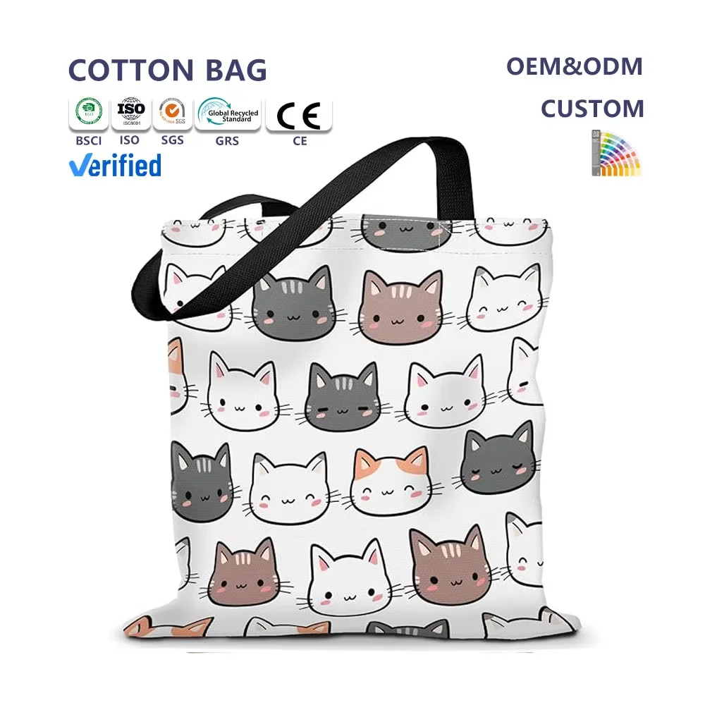 Promotion Custom Beach Bag for Women Blank Reusable Grocery Shopping Cloth Bag Cotton Canvas Tote Bag for Advertising