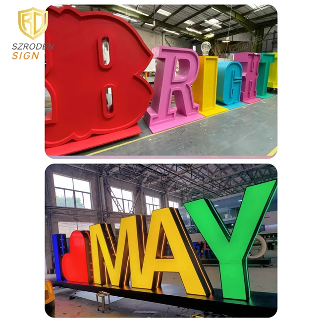 Shenroden Outdoor Giant 3D Free Standing Letters Metal Large Alphabet ...