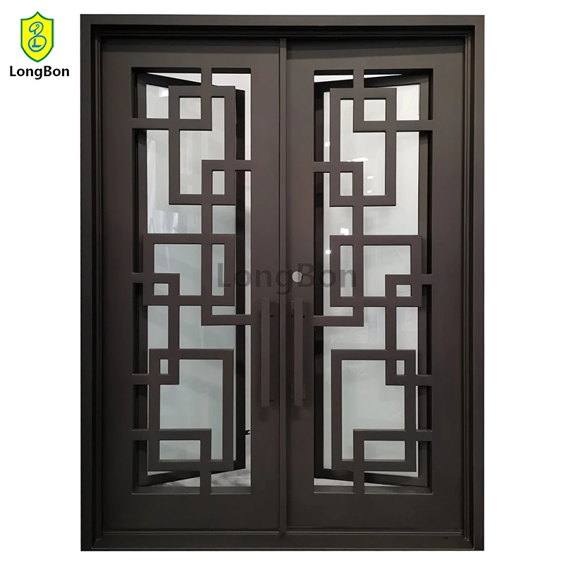 Customized Simple Wrought Iron Doors Double Exterior and windows China