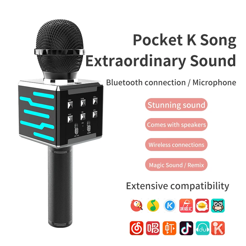♪K♪ Dazzling Wireless K Song Set - DS868 Karaoke Mic for Kids