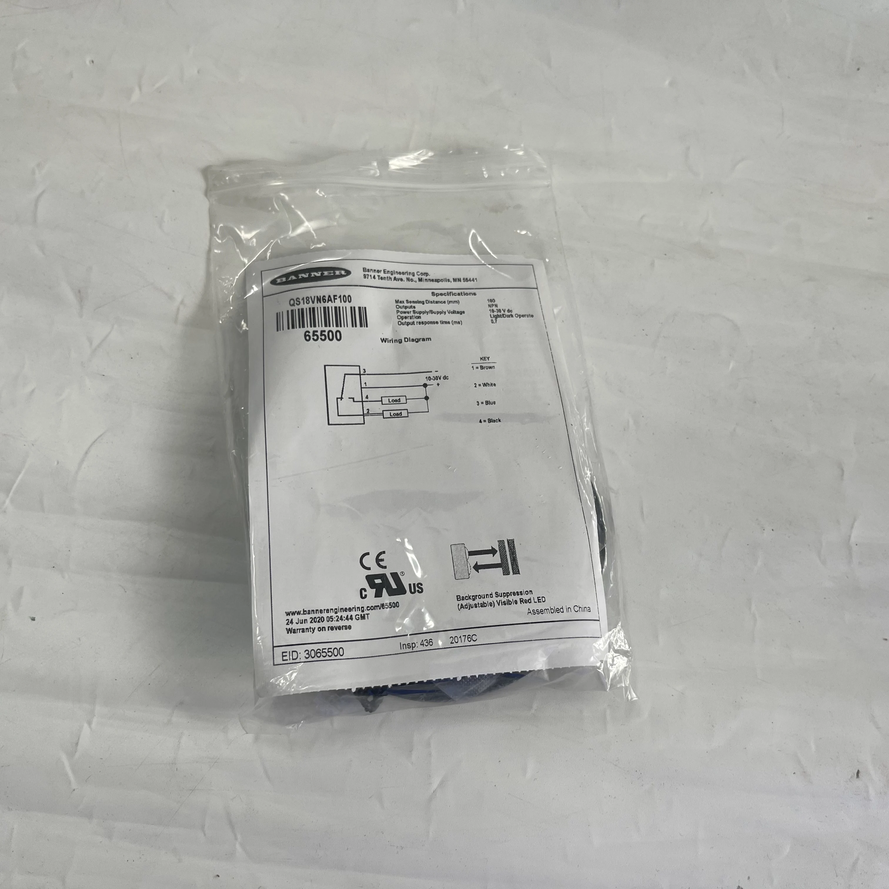 Banner Engineering Photoelectric Sensor QS18VN6AF100