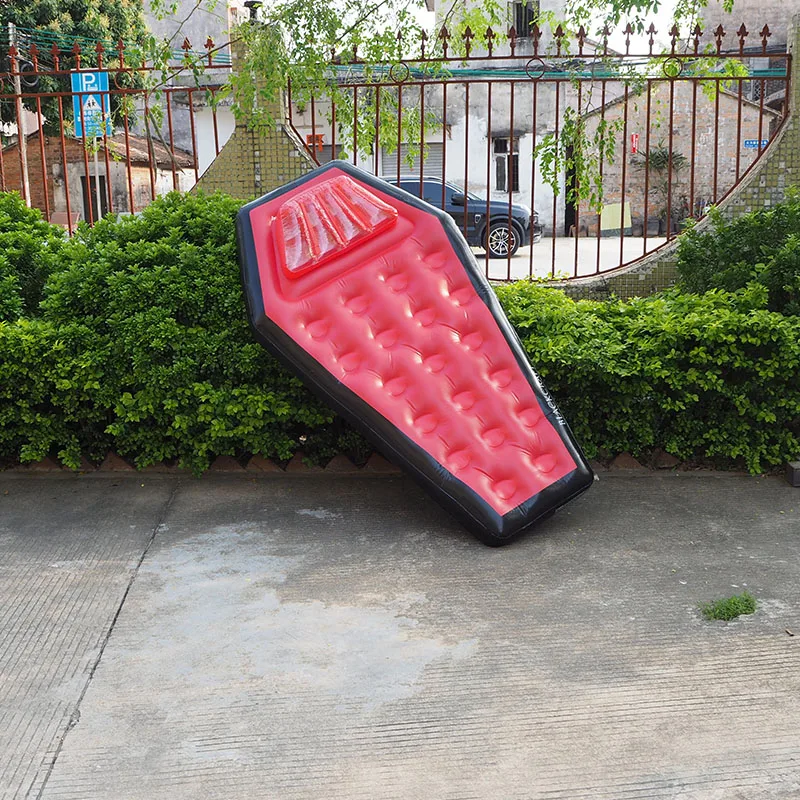 Custom Inflatable Vampire Coffin Pool Float Halloween Swimming Pool Float Rider for Adult and Kids