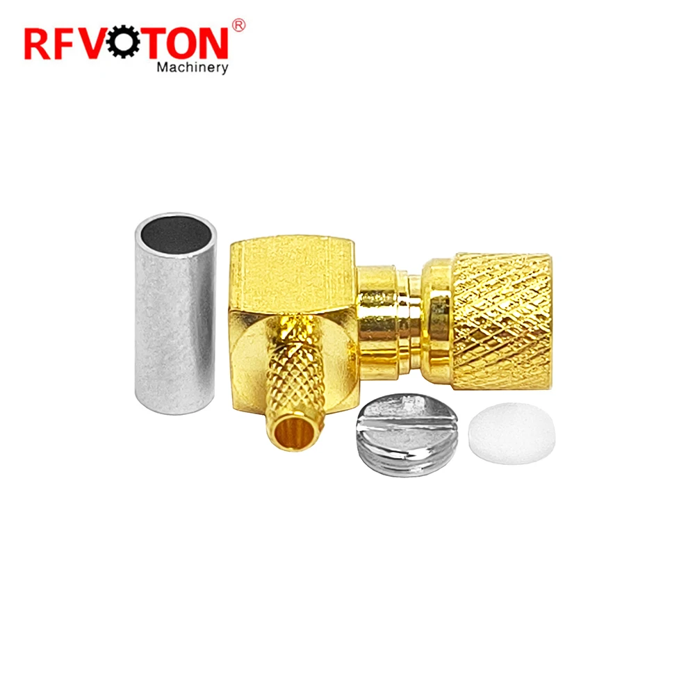 High-Frequency 10-32 Male Right Angle to RG316 Plug Connector Secure Coaxial Connection Solution
