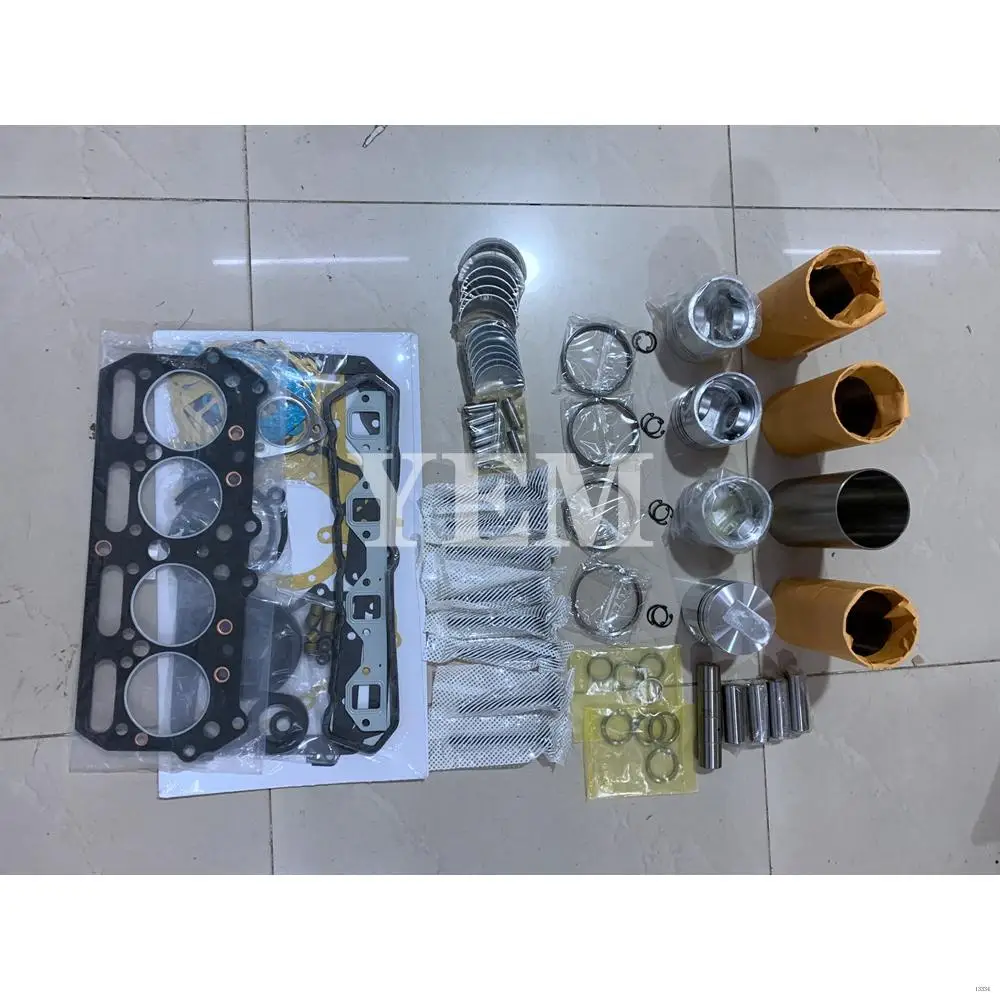 Rebuild Overhaul Kit With Bearings Cylinder Liner Piston Rings Full Gasket Set Engine Valves Kit Fit for Mitsubishi 4DQ5 Engine