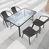 Table rectangulaire 41-12080 cm avec verre motif eau