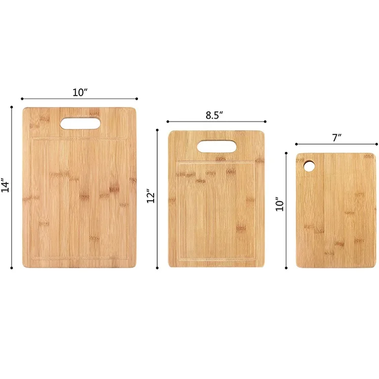 Бесплатные образцы оптовая продажа напечатанный логотип премиум-класса экологически чистая большая прямоугольная бамбуковая кухонная разделочная