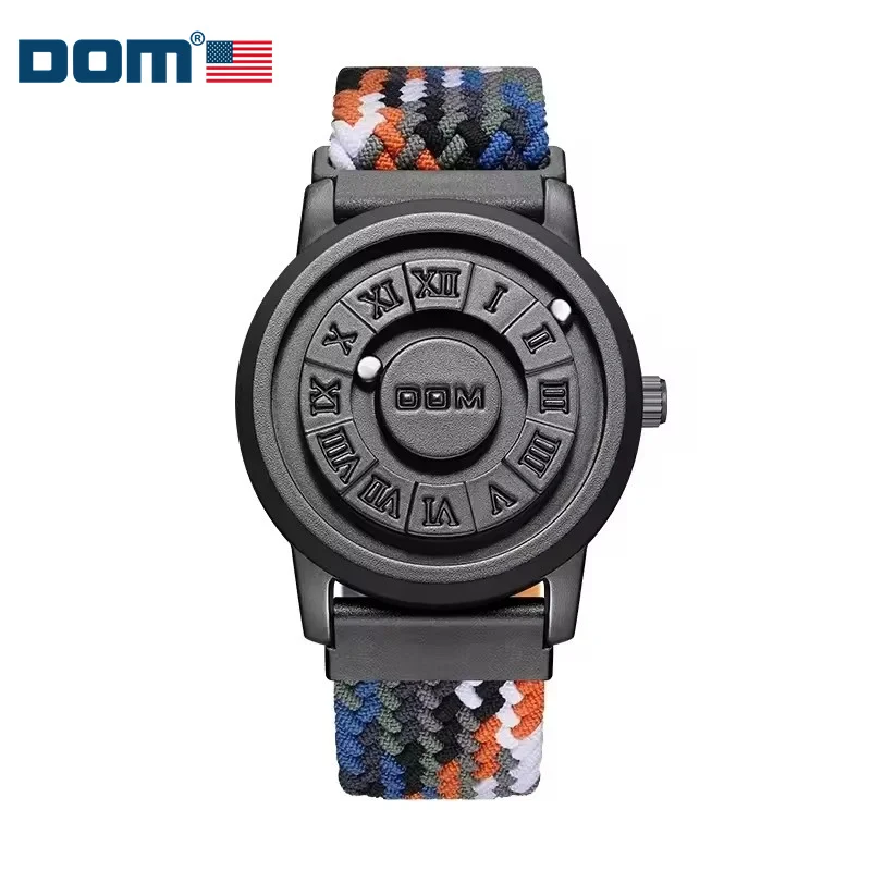 DOM 1737 marrón negro relojes masculinos bola magnética Show reloj - Main Image