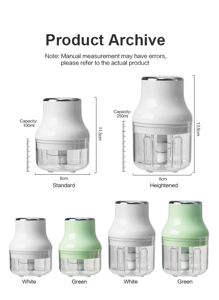 Kinscoter Wholesale Mini Electric Meat Mixer Multifunctional 250ml