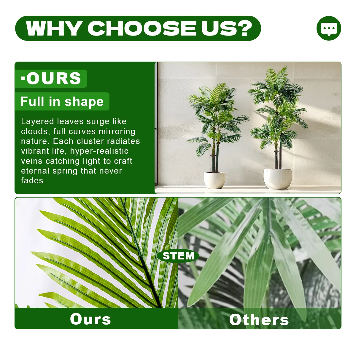 Manufacturer Direct Sales 8 Feet Giant UV-Resistant Artificial Plastic Palm Tree Home/Outdoor Landscaping Greening Plant details