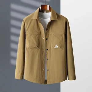 Spring and Autumn Casual Oversize Khaki Jacket Loose Plaid  Sports Jacket for Men