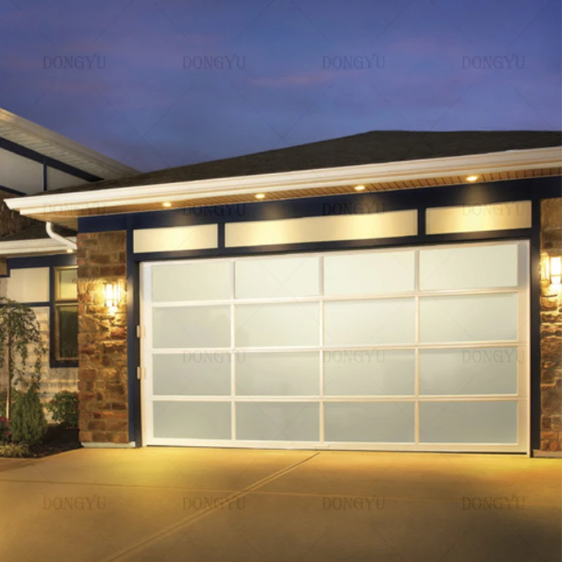 Smart Electric Remote Control Motor Sectional Panel Roll up  Wood Grain Galvanized Steel Carport Garage Door
