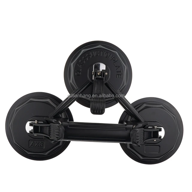 160 KG Capacity Triple Powder Coated Black Vacuum Lifter Suction Cup For Glass Tile