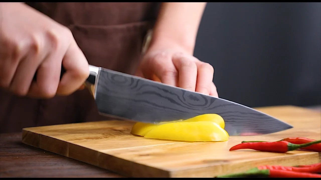 Cuchillos Kochmesser Professional Chef Knives Pakka Wood Handle 8 Inch