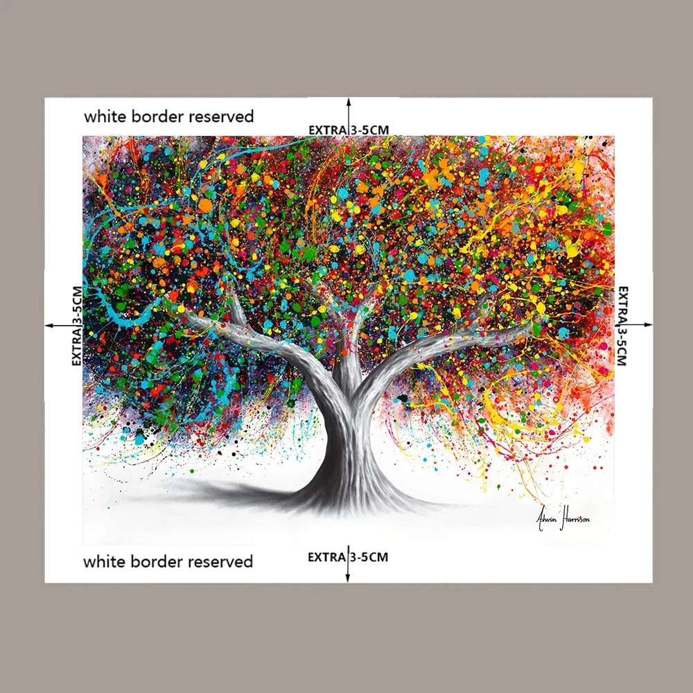 Living Room Home Decor Colorful Tree Aesthetic  Modern Abstract Tree Poster Picture  Abstract Art Print Tree Canvas Painting