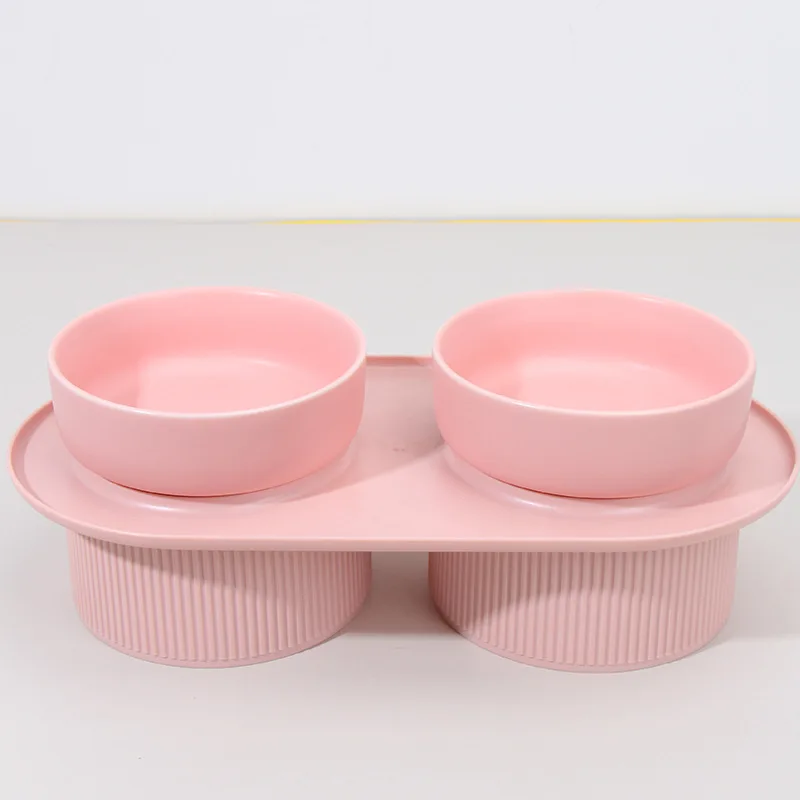 Japan Korea Design Popular Pet Bowl Ceramic Cat Bowl Sets Double Cat Dog Bowl